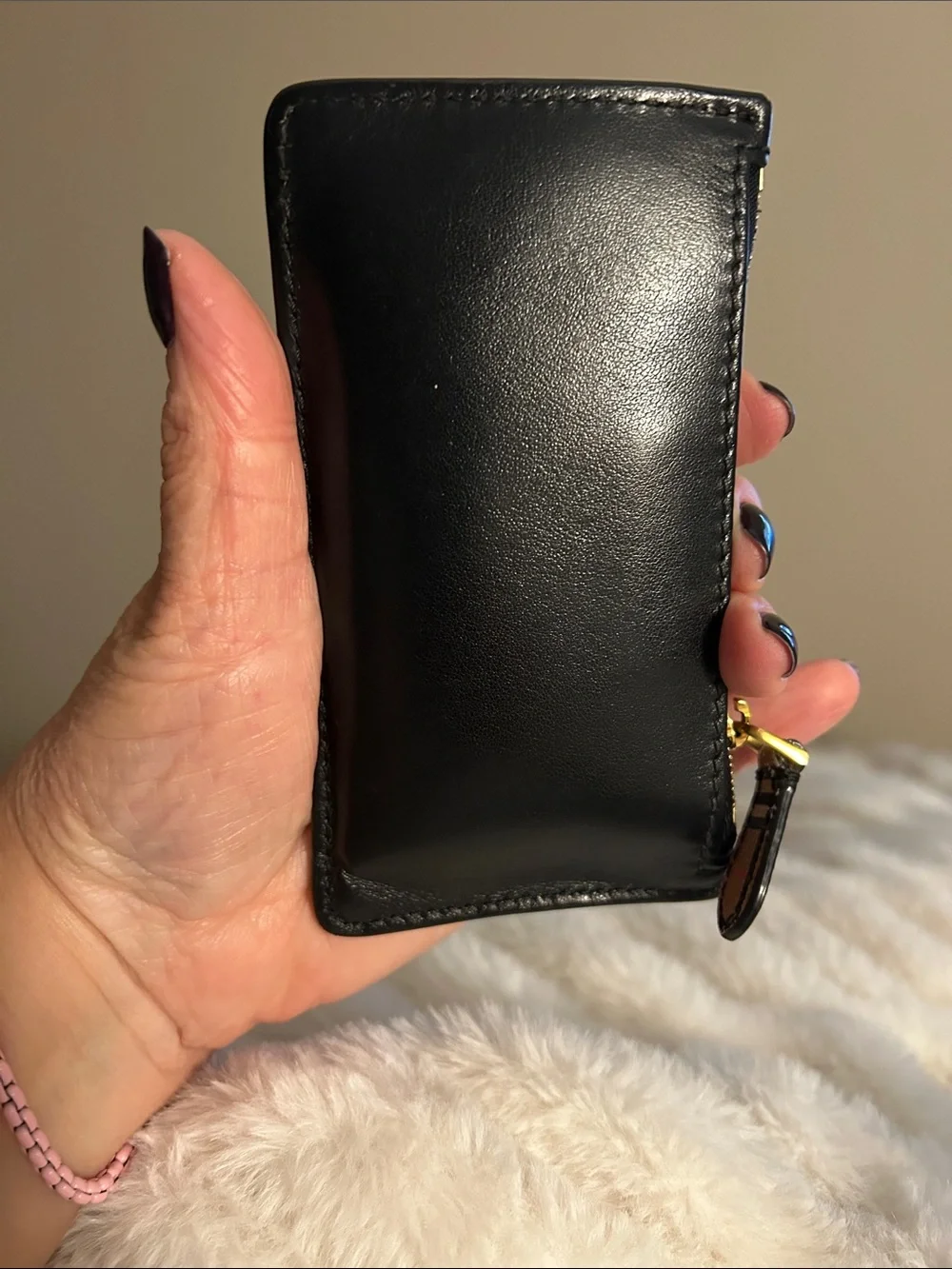 Burberry Black and Tan Plaid Women’s Card Wallet